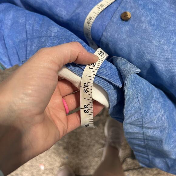 Tommy Bahama Shirt Mens XL Blue Aloha Hawaiian Palm Leaf Button Front Tencel - Picture 6 of 7